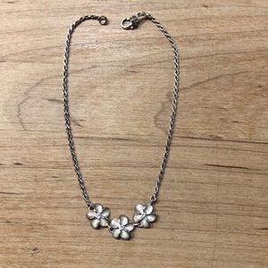 Sterling flower ankle bracelet